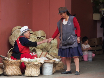 Korbverkäuferin auf dem Mercado 10 de Agosto