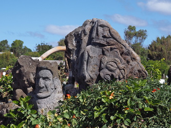 Grabstein auf dem Friedhof in Hanga Roa