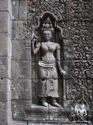 Apsara-Relief am Wat Phu