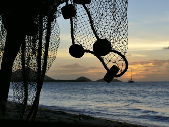 Fischernetz am Abend