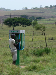 Telefonzelle auf dem Feld