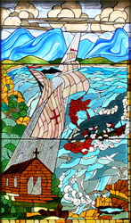 Fensterbild im Diaz-Museum von Mossel Bay