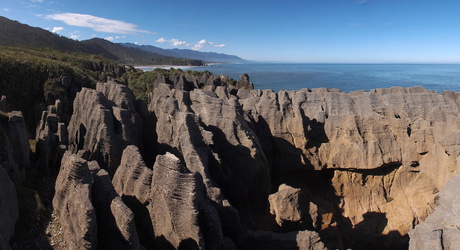 Panorama an den Pancake Rocks