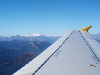 Flug von Paro nach Katmandu über dem Himalaya 