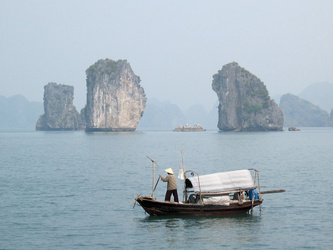 Boot in der Halong-Bucht