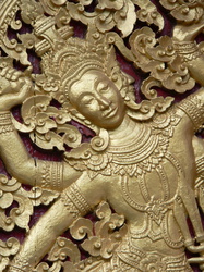 Luang Prabang - Tür-Ornament am Wat Visoun