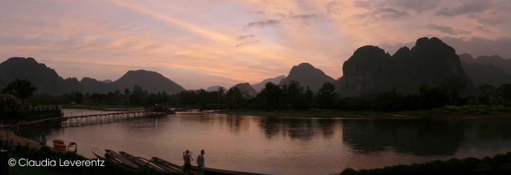 Vang Vieng - Sonnenuntergang am Fluß