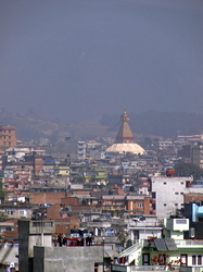 Blick zur Bodnath-Stupa