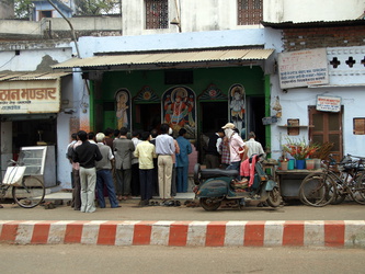 Gemeinschaftliches Gebet von einem Hanuman-Tempel