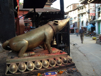 Rattenskulptur am Durbar Square