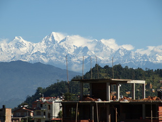 Blick auf den Himalaya bei Kathmandu