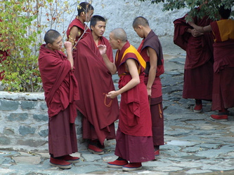Mönche bei der täglichen Diskussion