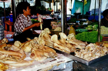 Fleisch-Stand auf dem Markt