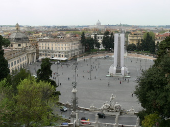 Blick vom Pincio auf den Piazza del Popolo