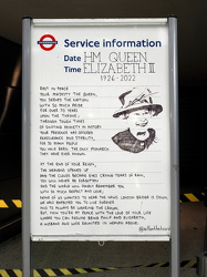 London Underground - Gedenken an Queen Elizabeth