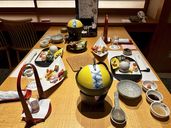 Dinner-Menu im Oishiya-Ryokan