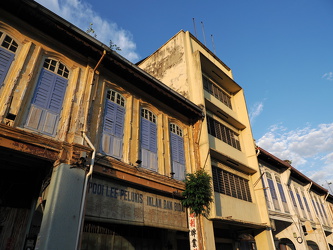 Alte Häuser an der Tin Alley