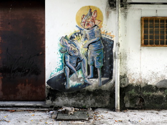 Mural Arts Lane - Fischköpfe